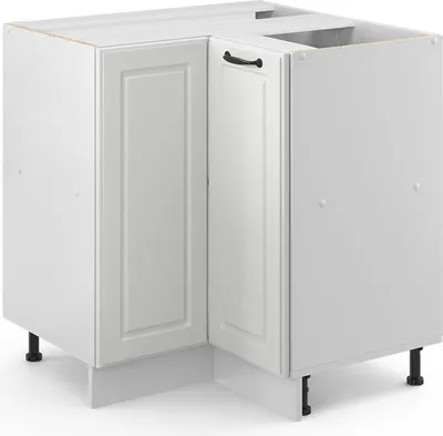 Produktbild von Vicco Eckunterschrank R-Line, 75.6 cm ohne Arbeitsplatte, Weiß Landhaus/Weiß