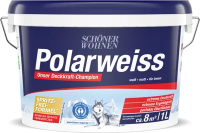 Produktbild von Schöner Wohnen Polarweiss 1,0 Ltr.  Weiß Scheuerbeständig