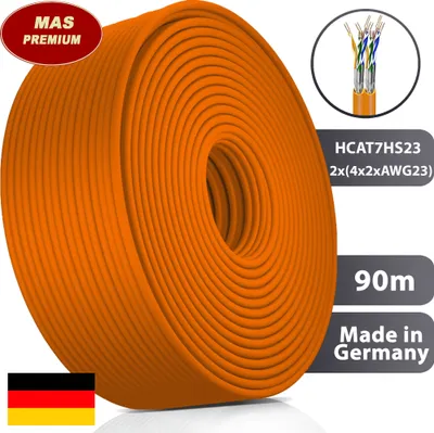 Produktbild von 90m CAT7 Duplex AWG23 8P Daten-Netzwerk-Verlege-Kommunikationskabel Halogenfrei