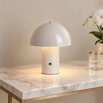 Produktbild von lusenz LED-Tischleuchte Civaro 2W Cremeweiß Pilzform Wiederaufladbar IP20
