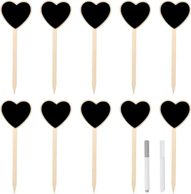 Produktbild von 20 Stück Herzform Kräuterschilder Pflanzenstecker zum Beschriften, für Garten Topfpflanzen Kräuter Blumen