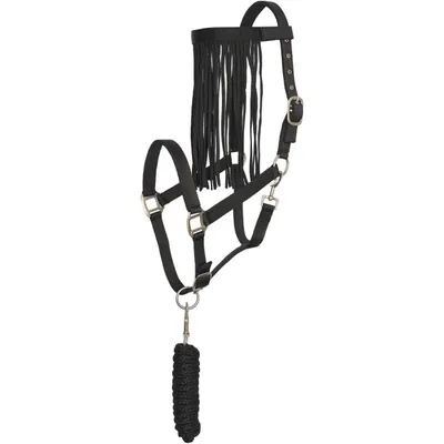 Produktbild von Imperial Riding Halfter mit Anbindestrick und Fliegenfransen IRH Black Pony