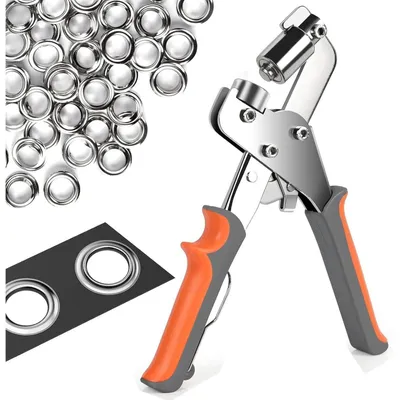 Immagine prodotto di Foratrice per occhielli magnetica Acciaio al carbonio, con 300 occhielli di diametro 6 mm, ideale per pelle, tessuti e teloni