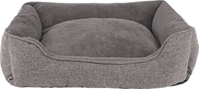 Immagine prodotto di Letto per cani e gatti - Sfoderabile misto Accogliente letto per animali domestici Ingresso confortevole (S) 75x60 cm Base morbida antiscivolo Grigio