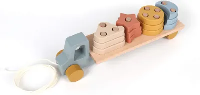 Image de Rebecca Mobili Camion Montessori pour enfants Jouet Keyaki A partir de 3 ans Bois Multicolore