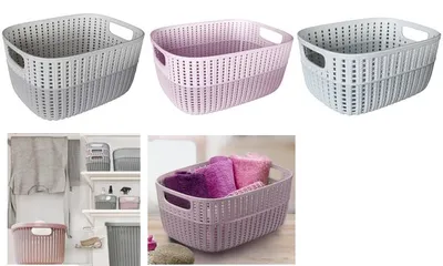 Image de Panier de rangement keeeper « stine » 15 litres, rose pâle
