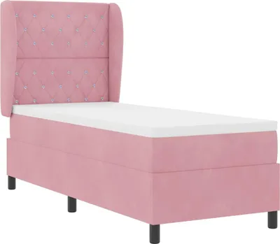 Productafbeelding van vidaXL Boxspringbed met matras en hoofdeinde, roze, 80 x 200 cm, fluweel