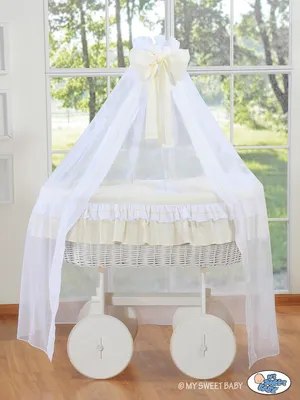 Immagine prodotto di Cesta per bambini con baldacchino Deluxe - Bellamy crema