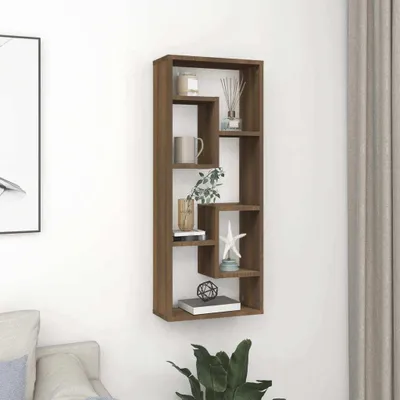 Obrázok produktu pre The Living Store Nástenná polica hnedá dubový vzhľad 36x16x90 cm materiál na báze dreva