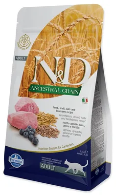 Obrázok produktu pre N&D Cat Ancestral Grain Chicken, Spelt, Oats & Blueberry 1,5kg