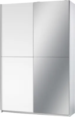Produktbild von Garderobenschrank - Weiß matt - 125 x 195 cm - mit Spiegel