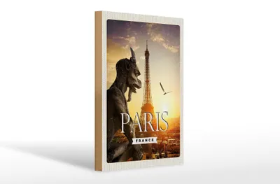 Produktbild von Holzschild Reise 20x30cm Paris Frankreich Urlaub Architektur