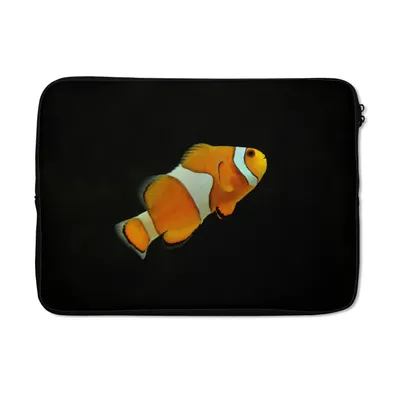 Produktbild von MuchoWow® Laptop Hülle 13 Zoll Fisch - Linie - Schwarz Laptoptasche - Laptophülle - Sleeve - Rundumschutz