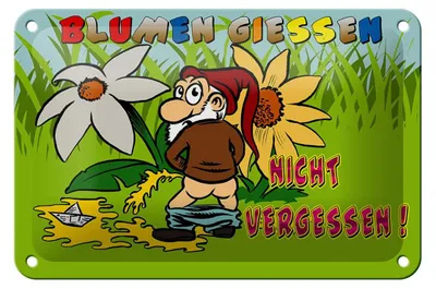Produktbild von Blechschild Spruch 18x12cm Blumen gießen nicht vergessen