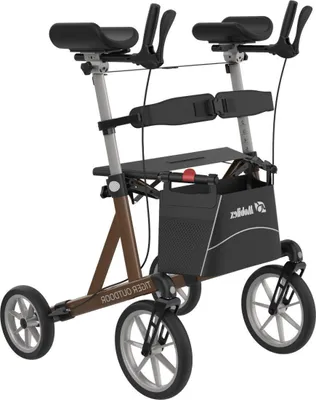 Produktbild von FabaCare Arthritis Rollator Tiger Outdoor XXL, Unterarmrollator, gepolsterte Armauflagen, höhenverstellbarer Arthritsrollator, mit Tasche, bis 200 kg, Anthrazit