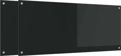 Obrázok produktu pre vidaXL Kuchynský splashback 2 ks čierny 120 x 50 cm Tvrdené sklo