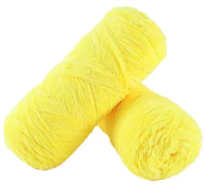 Obrázek produktu pro Příze Samtgarn, chlupatá příze vhodná pro háčkování a pletení, světle žlutá, 100 g