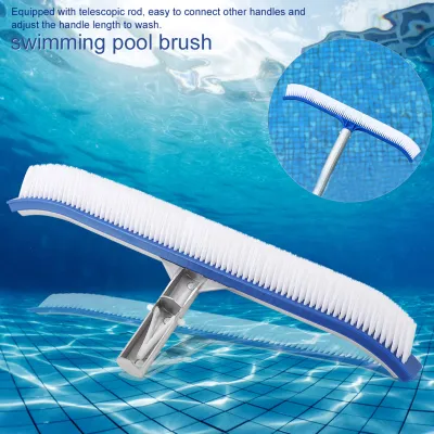 Image de brosse de nettoyage pour piscine 18in Poignée en aluminium pour étang, spa et piscine d'eau chaude
