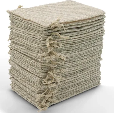 Produktbild von 30 Stück 15*20cm Jutesäckchen, Jute Beutel mit Kordelzug, Leinen-Säckchen Sackleinen Taschen, Klein Geschenksäckchen für Schmuck DIY Handwerk Hochzeit Party Weihnachte