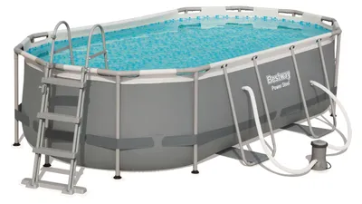 Produktbild von Bestway® Power Steel™ Frame Pool-Set mit Filterpumpe 427 x 250 x 100 cm , grau, oval