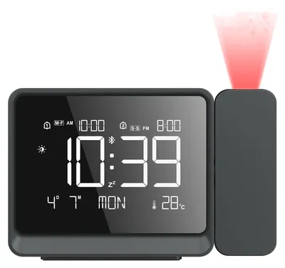 Projektionswecker mit Bluetooth, USB-Ladeanschluss, LED-Display
