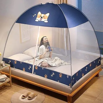 Productafbeelding van Draagbaar Klamboe - Muggennet Bed - Kamperen Buiten - Pop-up Installatie - 1.2 x 2.0 m - Wit
