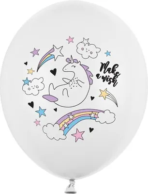 Produktbild von PartyDeco SB14P-205-008-6, Spielzeugballon, Latex, Mehrfarbig, Weiß, Oval, 30 cm, 6 Stück(e)