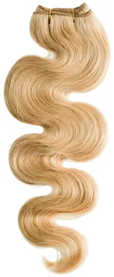 Produktbild von hair2heart Echthaar Tressen zum Einnähen Extensions Gewellt - 70cm 100g 9/31 lichtblond gold-asch