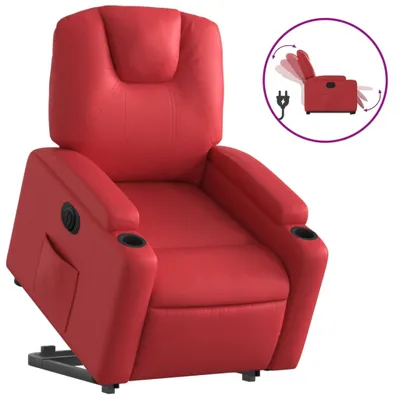 Produktbild von vidaXL Relaxsessel mit Aufstehhilfe Elektrisch Rot Kunstleder