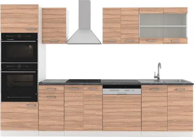 Immagine prodotto di Cucina componibile Vicco R-Line Sonoma 300 cm con armadio alto, PL Antracite, Model 42519