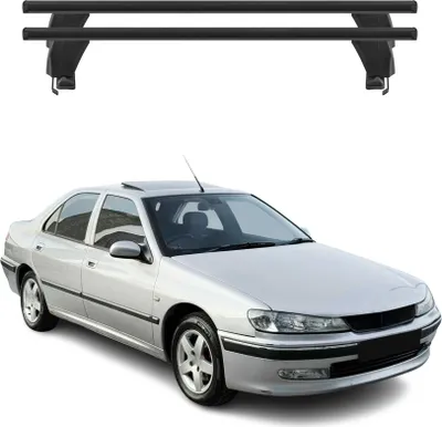 Image de Menabo Barres de toit Transversales pour Peugeot 406 1995-2005 Alu Noir 2x ABE