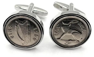 Image de Boutons de manchette en argent irlandais polis, parfaits pour un cadeau