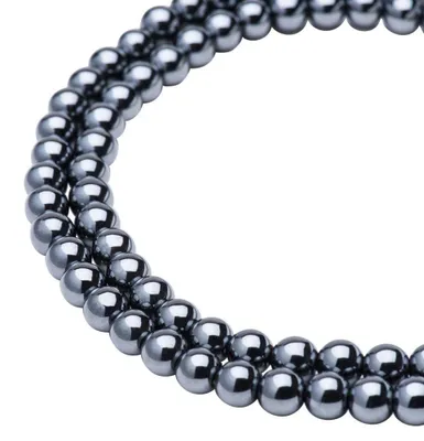 Runde Hämatit-Perlen 6 mm, 72 Stück, schwarz, für Schmuck
