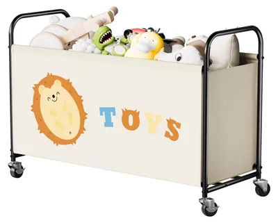 Produktbild von Spielzeugkiste mit Rollen 135 L, beige, für Kinderzimmer