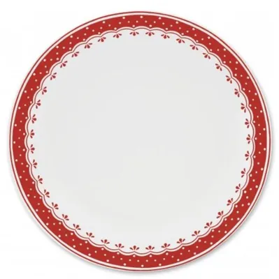 Zdjęcie produktu dla Talerz płytki, 26 cm, HyggeLine, czerwony, Leander, czeska porcelana Bez monogramu