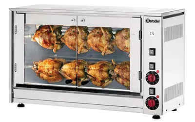 Produktbild von Bartscher Elektro Hähnchengrill P8N mit 2 Spießen für 8 Hähnchen, 880 mm breit
