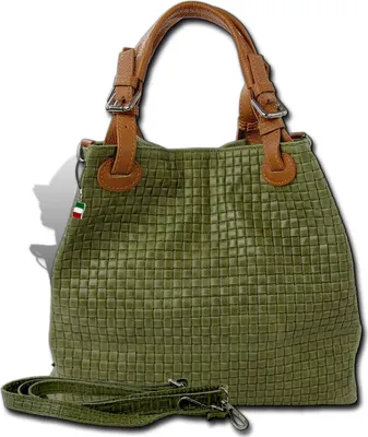 Immagine prodotto di Borsa a tracolla da donna Florence, in pelle verde oliva, dimensioni 31x16x28, codice D2OTF164G