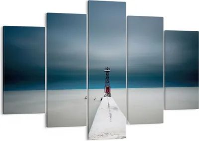 Produktbild von Bild auf Leinwand - Leinwandbild - 5 Teile - Turm Strand Himmel - 150x100cm - Wand Bild - Wanddeko - Wandbilder - Leinwanddruck - Bilder - Wanddekoration - Leinwand bilder - Wandbild - EA150x100-4988