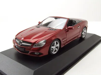 Produktbild von Mercedes SL Cabrio R230 2008 rot metallic Modellauto 1:43 Maxichamps