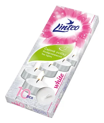 Obrázok produktu pre Čajové sviečky biele Linteo Satin 10ks 30467