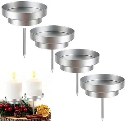 Obrázek produktu pro Adventní svícen z kovu, sada 4 kusů, průměr 8 cm