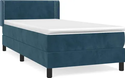 Obrázek produktu pro vidaXL Postel Boxspring s matrací Dark Blue 100x200 cm Velvet