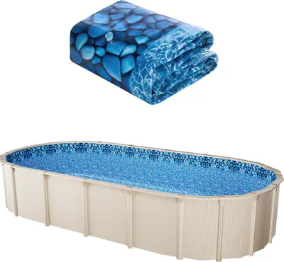 Immagine prodotto di Liner ovale per piscine VEVOR, 914x457x147 cm, liner in vinile, resistente all'usura, impermeabile, adatto per piscine fuori terra fino a 137 cm di altezza