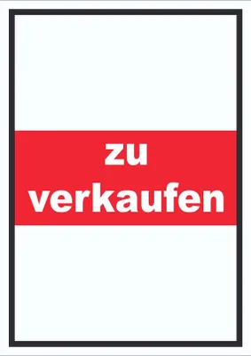 Produktbild von zu verkaufen Schild mit Text Verkaufsschild hochkant A6 Rückseite selbstklebend