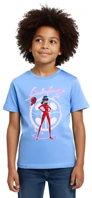 Produktbild von Spreadshirt Miraculous Ladybug Mit Tikki Kinder T-Shirt, 122/128 (7-8 Jahre), Himmelblau