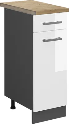 Image de Meuble cuisine Vicco R-Line Blanc Haute brillance 30cm , PT Chêne, Model 45691