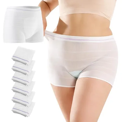 Produktbild von HANSILK Damen Wochenbett Unterwäsche, Weiß 6er Pack, L EU