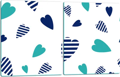 Produktbild von Herdabdeckplatten 2x40x52 Glaskeramikfeld 2-Teilig Glas Spritzschutz Herz