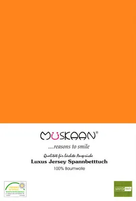 Produktbild von Jersey Spannbettlaken 90x200 - 100x200 cm Orange - 100% Baumwolle