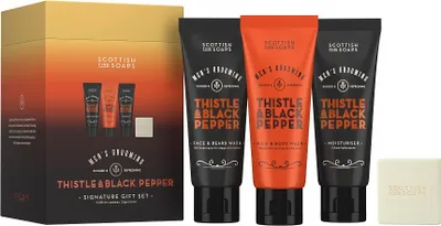 Produktbild von Scottish Fine Soaps Klassisches Geschenkset Thistle & Black Pepper 4-teilig